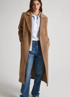 Women Pepe Jeans Long Wool Coat