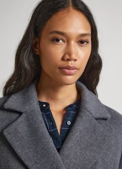Women Pepe Jeans Long Wool Coat