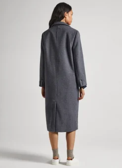 Women Pepe Jeans Long Wool Coat