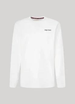 Men Pepe Jeans Long-Sleeve Logo Print T-Shirt
