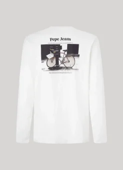 Men Pepe Jeans Long-Sleeve Logo Print T-Shirt