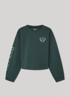 Girl Pepe Jeans Long-Sleeve Logo Print T-Shirt