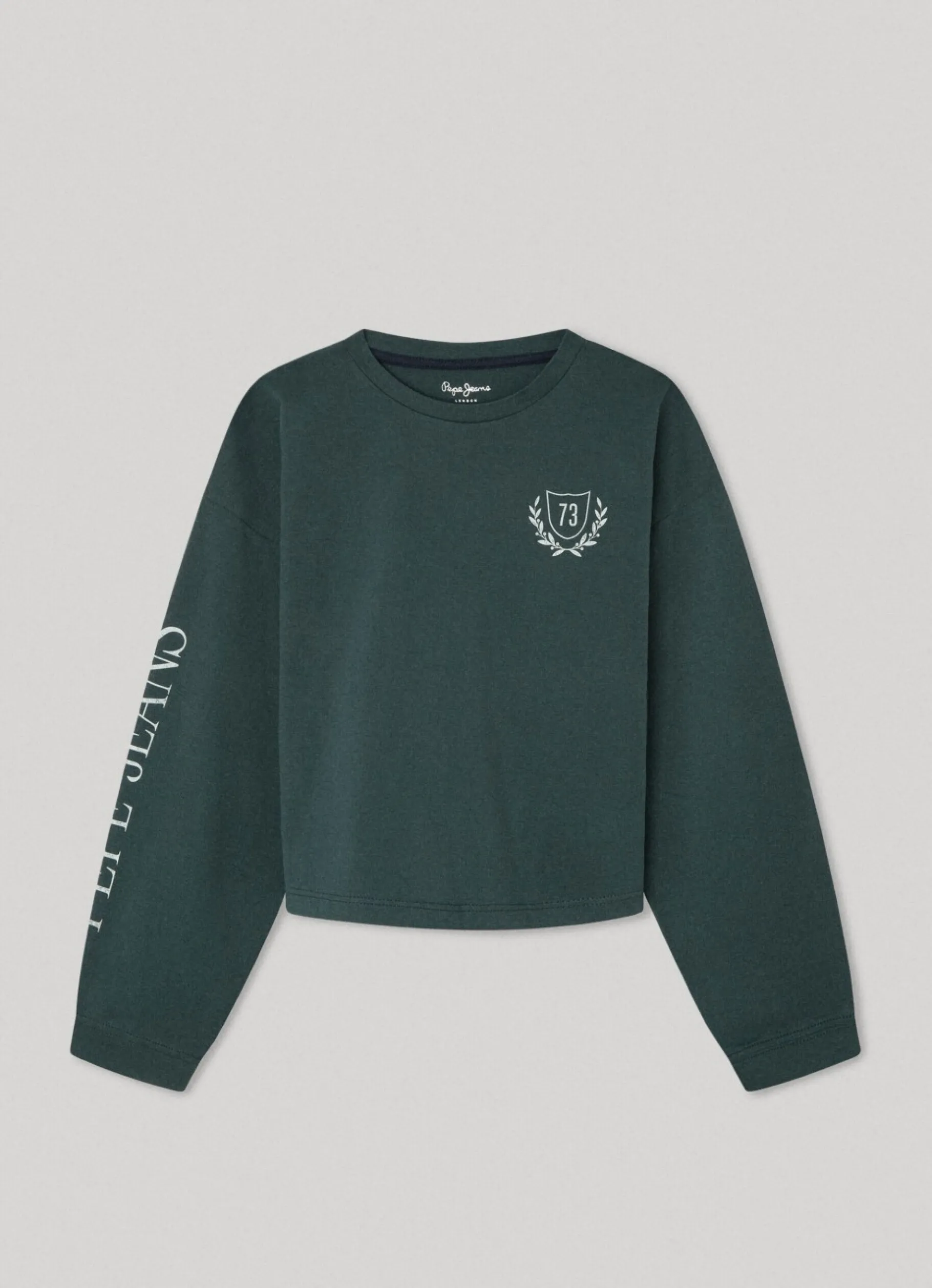Girl Pepe Jeans Long-Sleeve Logo Print T-Shirt