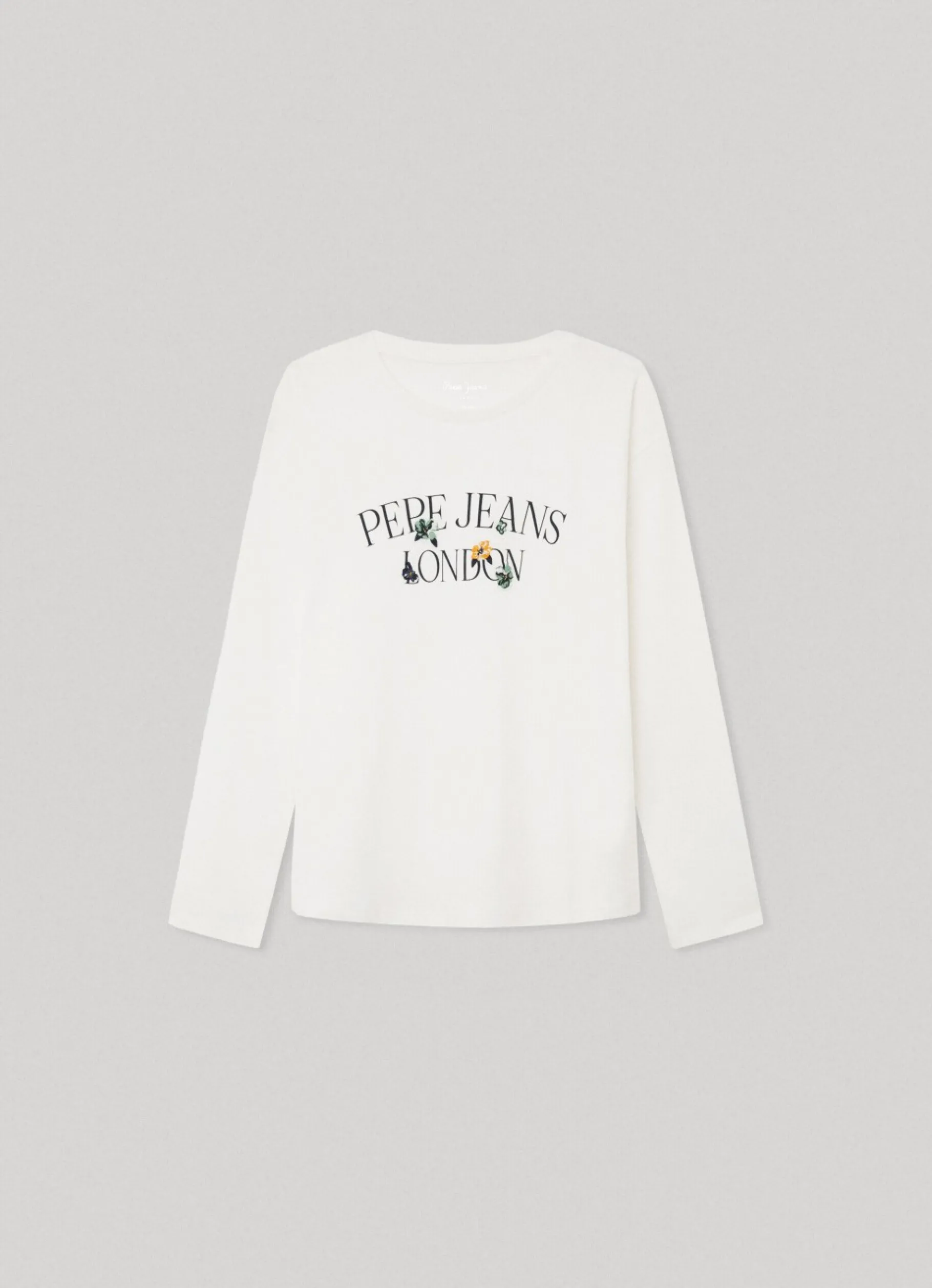 Girl Pepe Jeans Long-Sleeve Logo Print T-Shirt