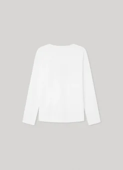 Girl Pepe Jeans Long-Sleeve Logo Print T-Shirt