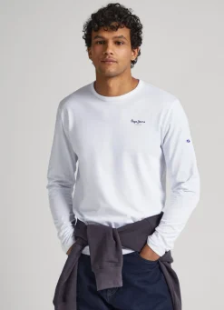Men Pepe Jeans Long-Sleeved Cotton T-Shirt