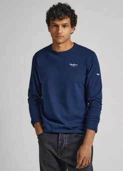 Men Pepe Jeans Long-Sleeved Cotton T-Shirt