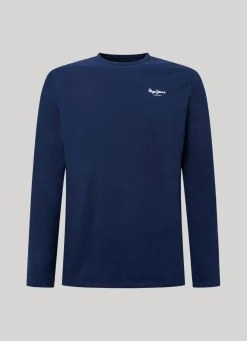 Men Pepe Jeans Long-Sleeved Cotton T-Shirt