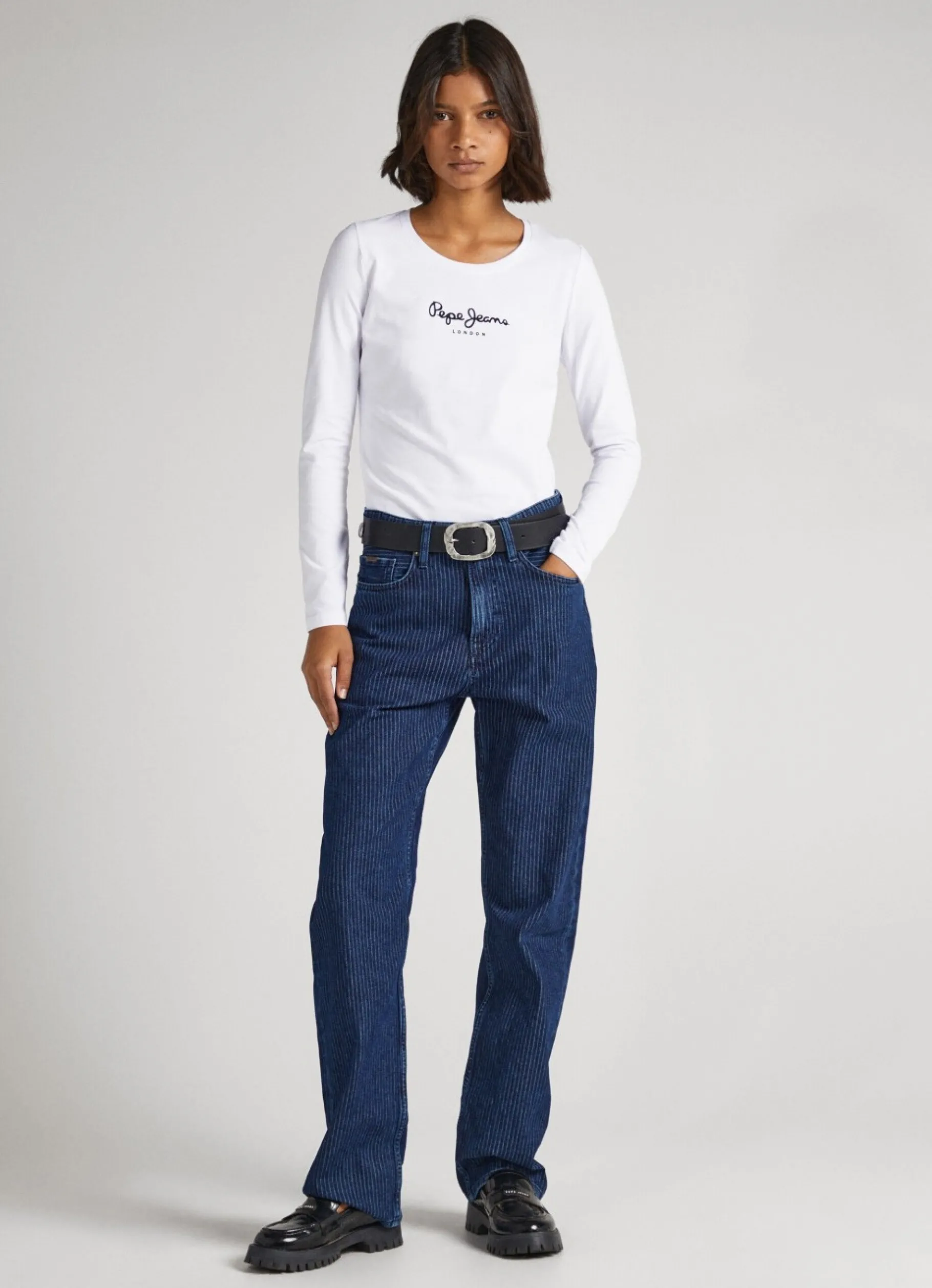 Women Pepe Jeans Long-Sleeved Cotton T-Shirt