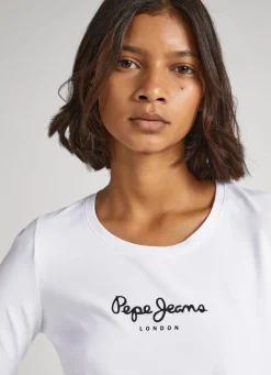 Women Pepe Jeans Long-Sleeved Cotton T-Shirt
