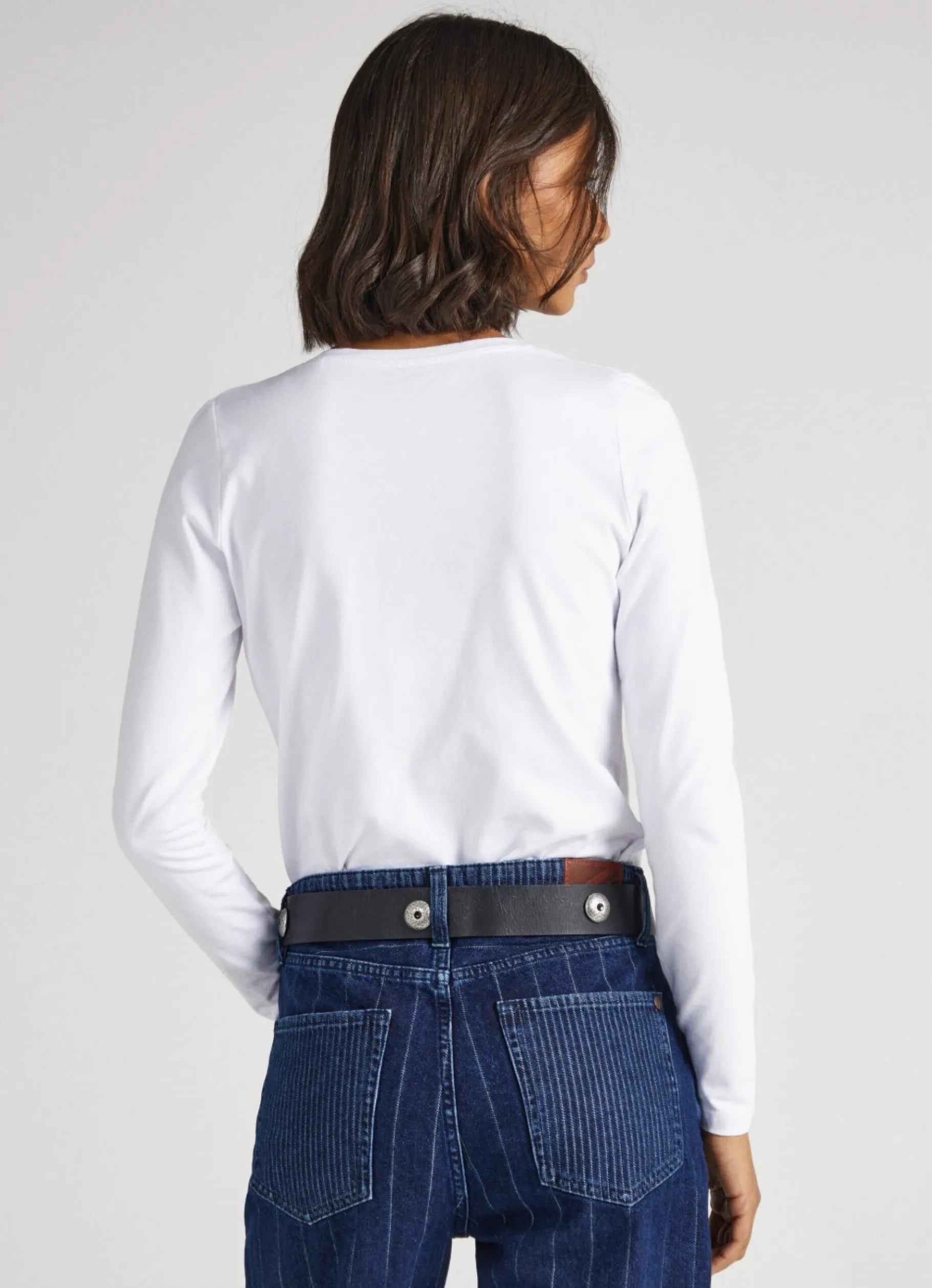 Women Pepe Jeans Long-Sleeved Cotton T-Shirt