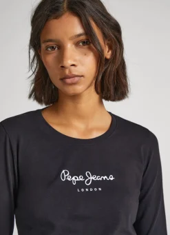Women Pepe Jeans Long-Sleeved Cotton T-Shirt