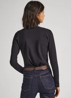 Women Pepe Jeans Long-Sleeved Cotton T-Shirt