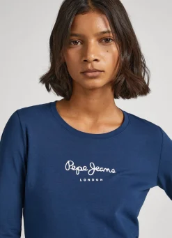 Women Pepe Jeans Long-Sleeved Cotton T-Shirt