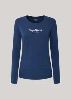 Women Pepe Jeans Long-Sleeved Cotton T-Shirt