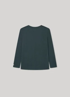 Boy Pepe Jeans Long-Sleeved Logo Print T-Shirt