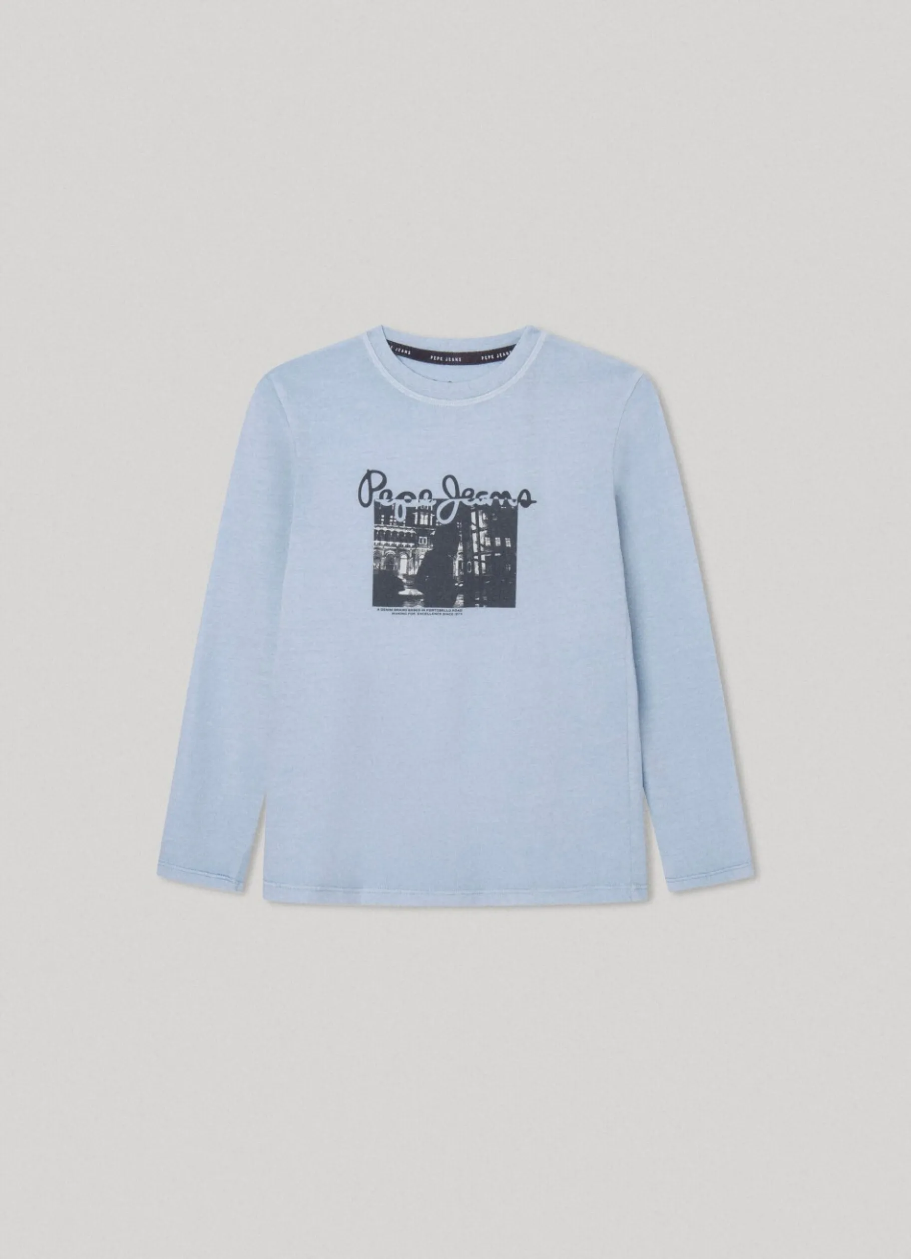 Boy Pepe Jeans Long-Sleeved Logo Print T-Shirt
