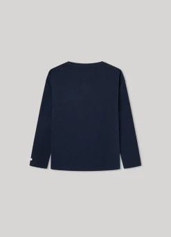 Girl Pepe Jeans Long-Sleeved Strass Logo T-Shirt