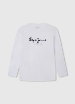 Boy Pepe Jeans Long-Sleeved T-Shirt Printed Logo