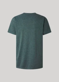 Men Pepe Jeans Melange Cotton Round Neck T-Shirt