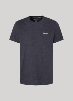 Men Pepe Jeans Melange Cotton Round Neck T-Shirt