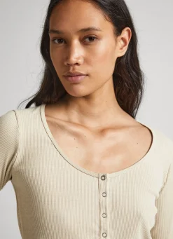 Women Pepe Jeans Melange Rib T-Shirt