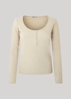 Women Pepe Jeans Melange Rib T-Shirt