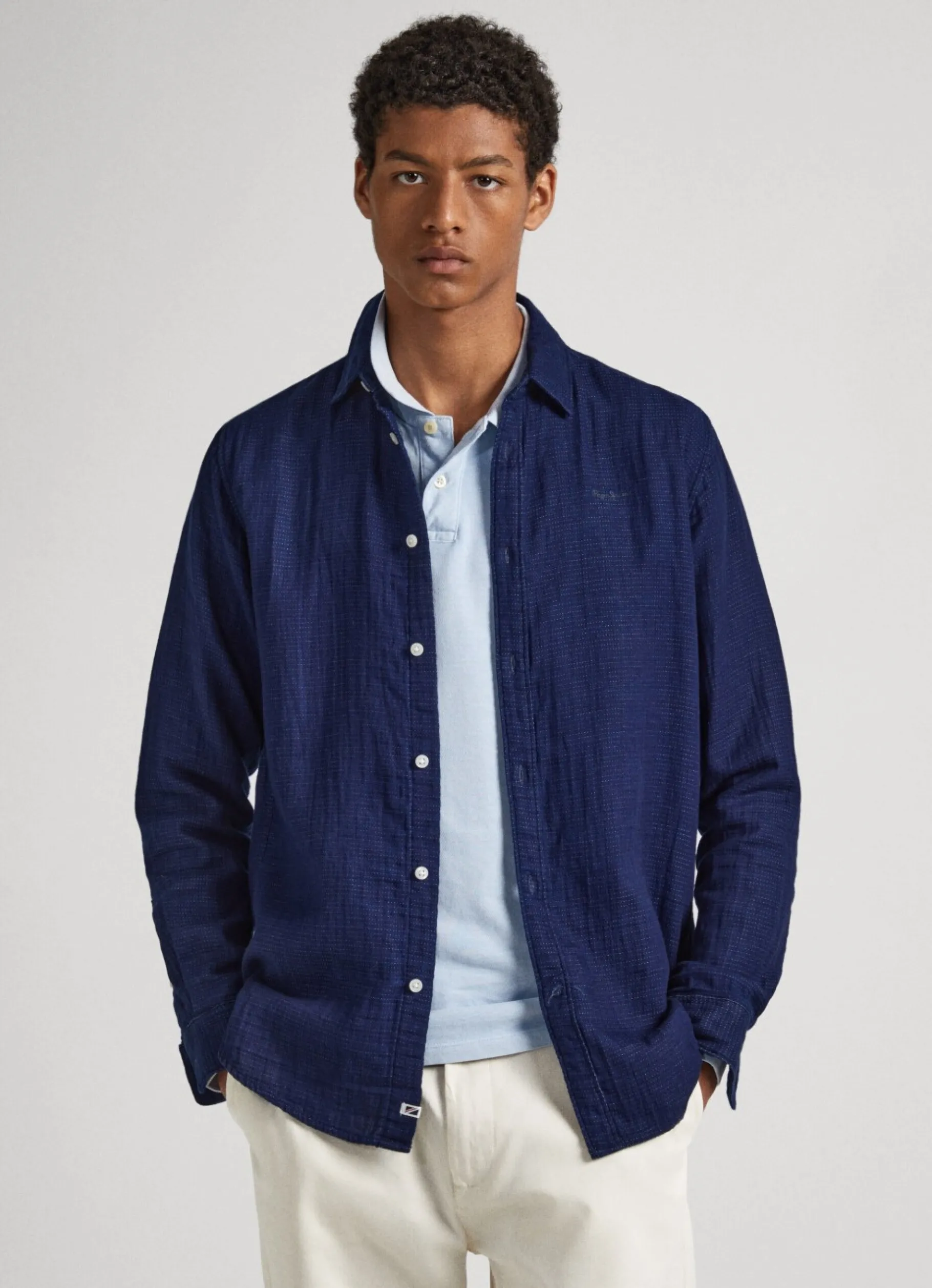 Men Pepe Jeans Micro Dots Cotton Shirt