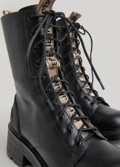 Women Pepe Jeans Mid-Calf Lace-Up Boots
