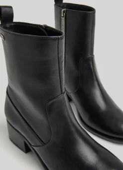 Women Pepe Jeans Mid-Calf Leather Bootie