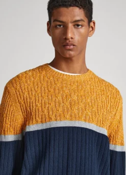 Men Pepe Jeans Mixed Stitch Sweatshirt