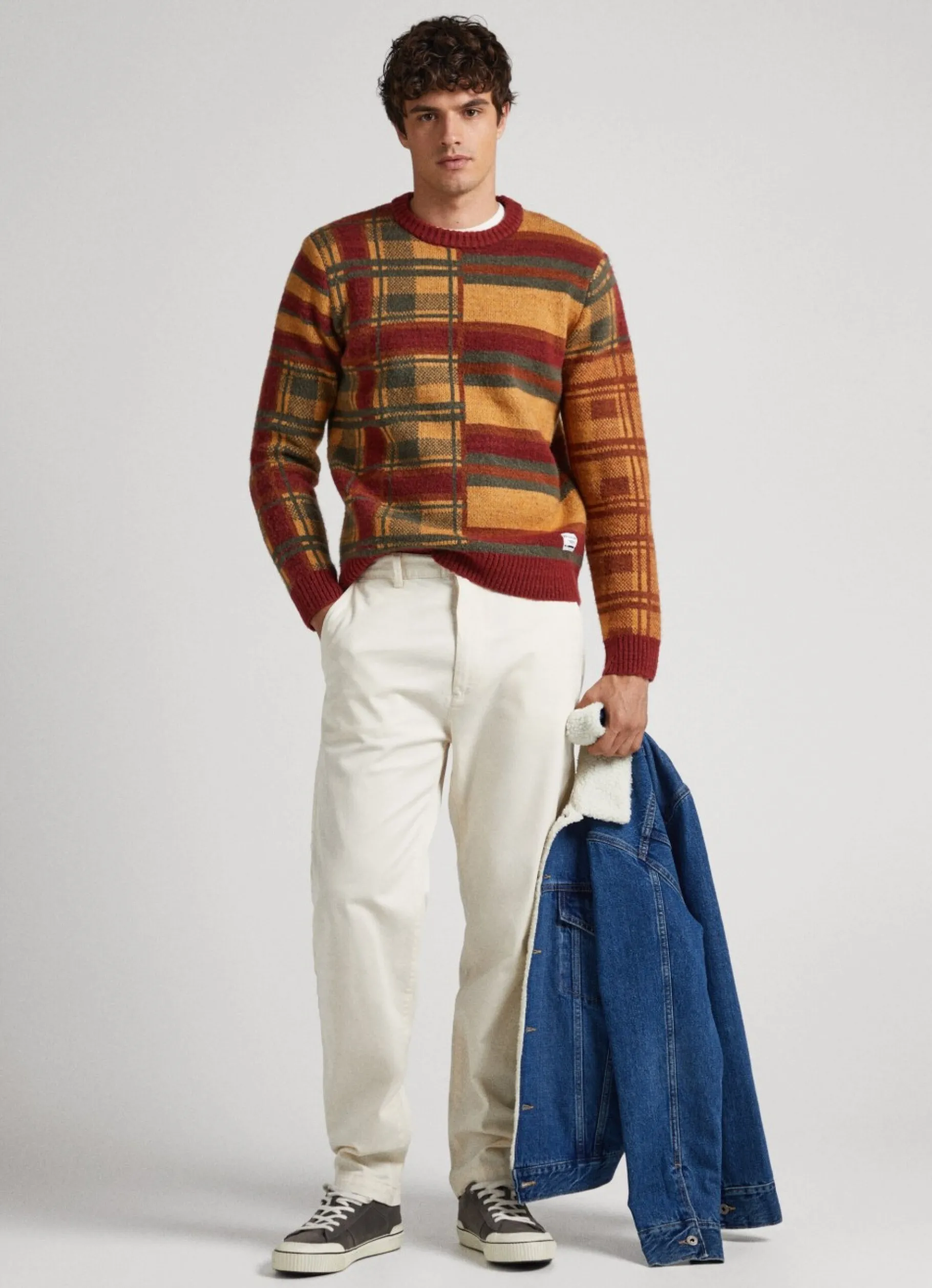 Men Pepe Jeans Multy Check Cotton Sweatshirt