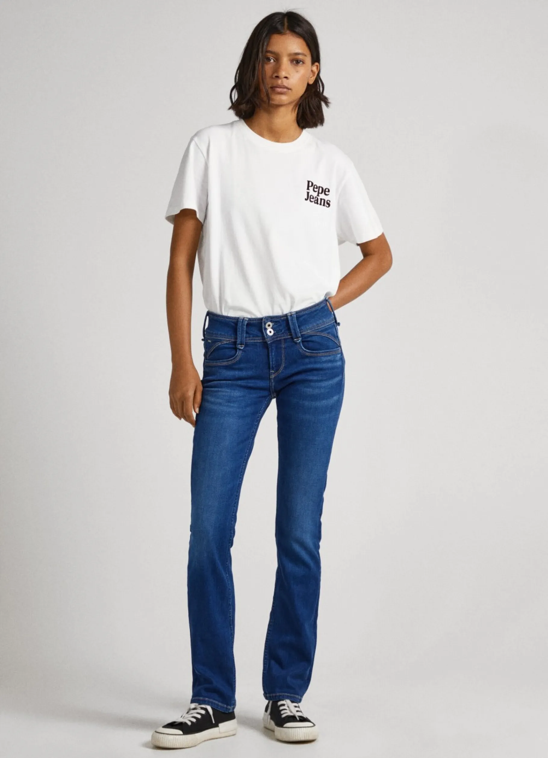 Women Pepe Jeans New Gen Regular Fit Mid-Rise Jeans