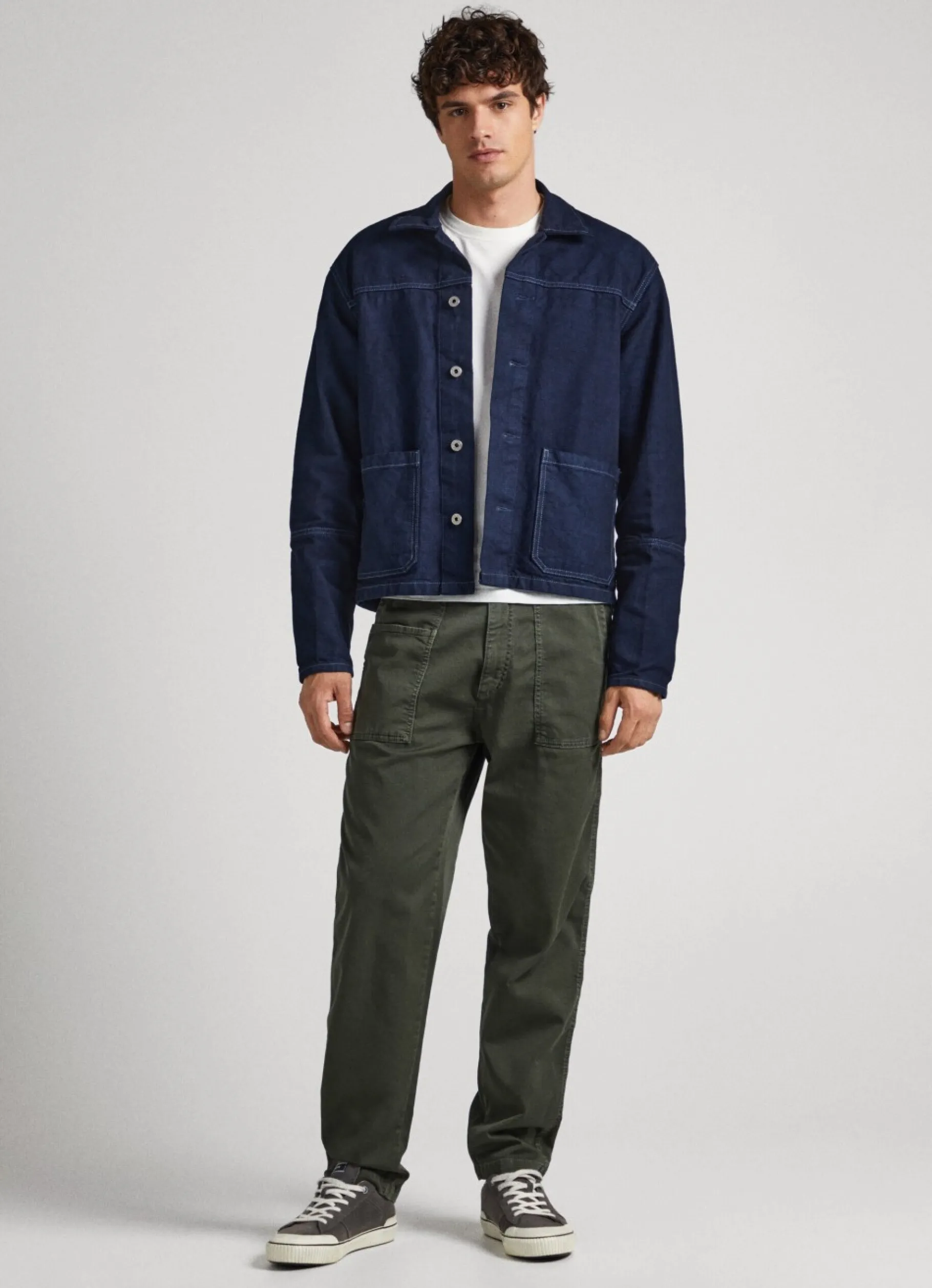 Men Pepe Jeans Nils Loose Fit Chino Trousers
