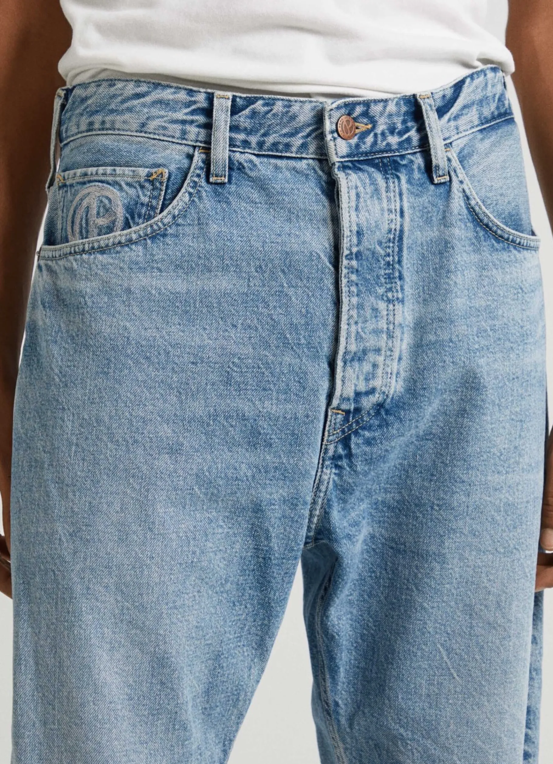 Men Pepe Jeans Nils Loose Fit Drop-Waist Jeans