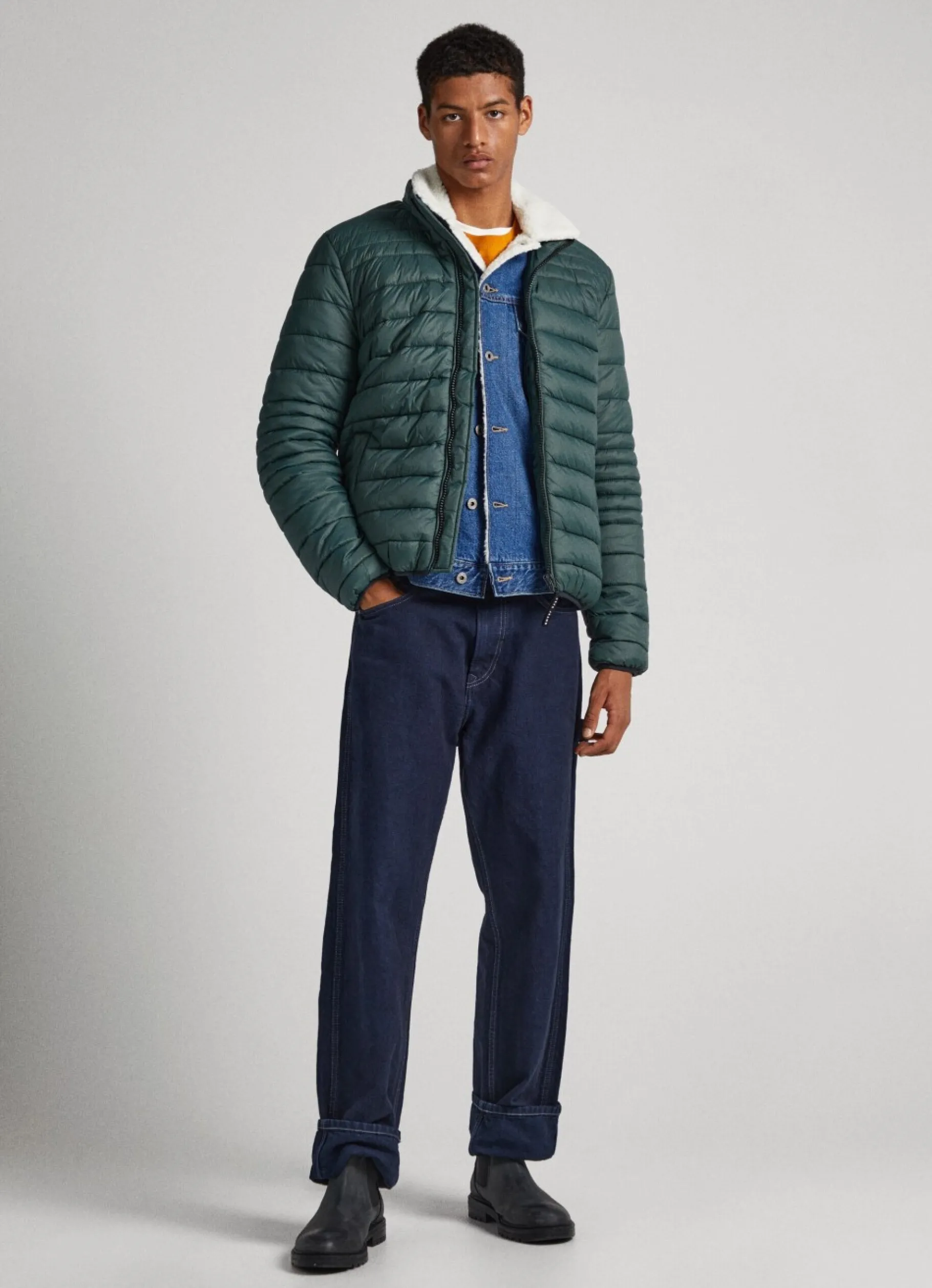 Men Pepe Jeans Nylon Puffer Jacket