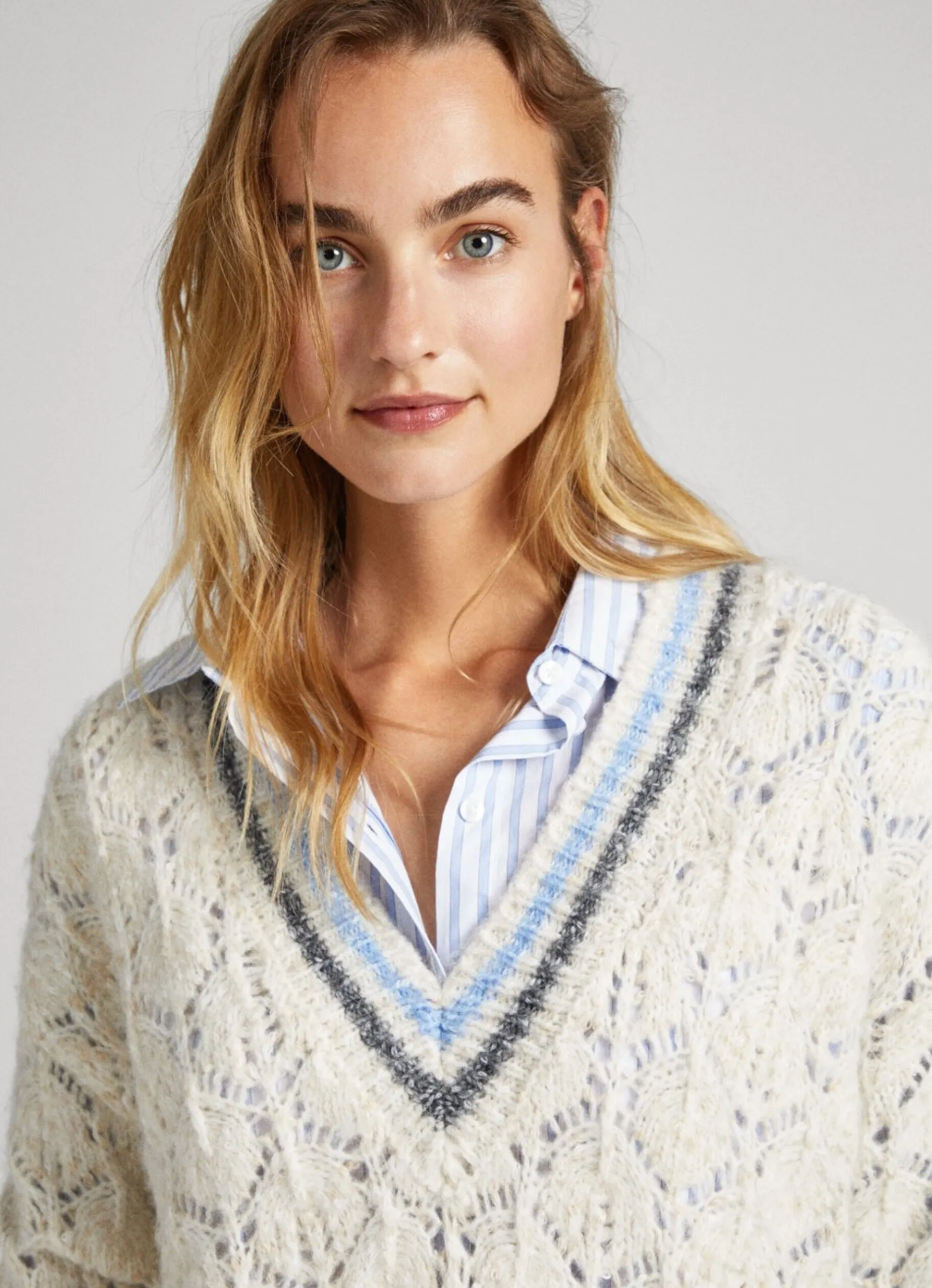 Women Pepe Jeans Openwork Detail Jumper