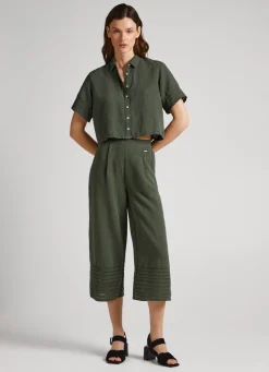Women Pepe Jeans Openwork Palazzo Trousers