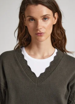 Women Pepe Jeans Openwork Sleeve Knit