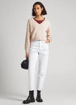 Women Pepe Jeans Openwork Sleeve Knit