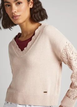 Women Pepe Jeans Openwork Sleeve Knit