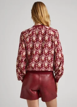 Women Pepe Jeans Ornamental Bomber Jacket