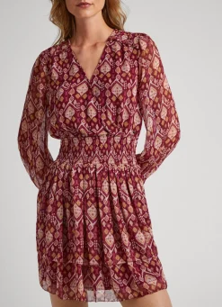 Women Pepe Jeans Ornamental Chiffon Dress