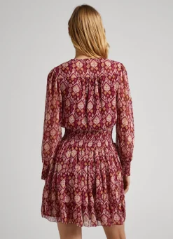Women Pepe Jeans Ornamental Chiffon Dress