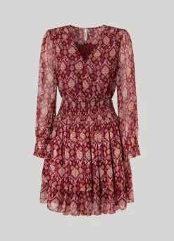 Women Pepe Jeans Ornamental Chiffon Dress