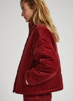 Women Pepe Jeans Oversized Corduroy Puffer Jacket