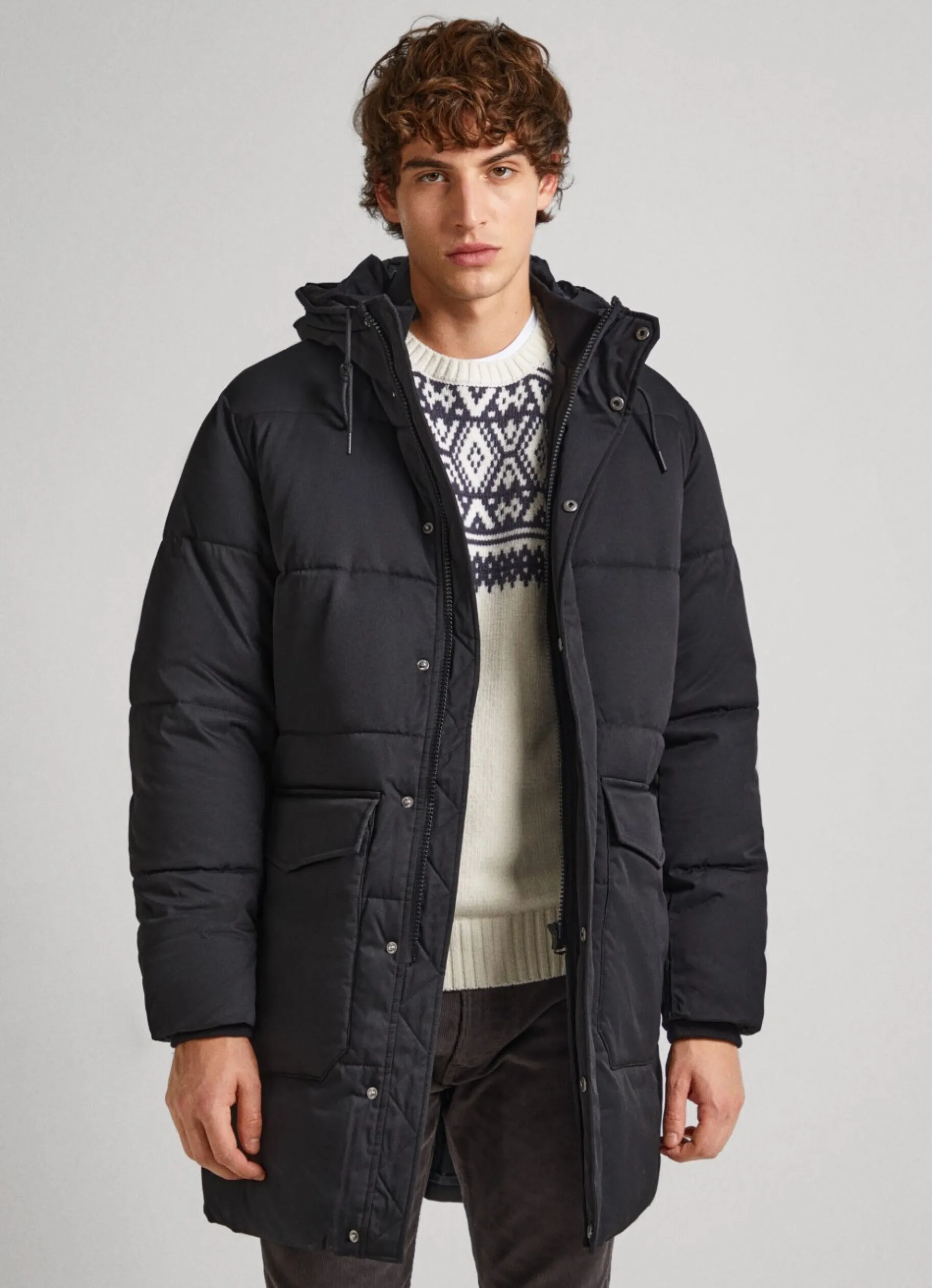 Men Pepe Jeans Padded Parka With Hood