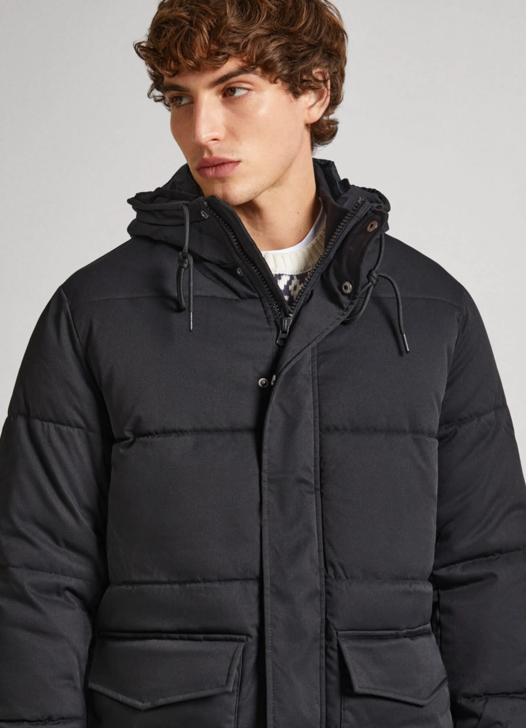 Men Pepe Jeans Padded Parka With Hood