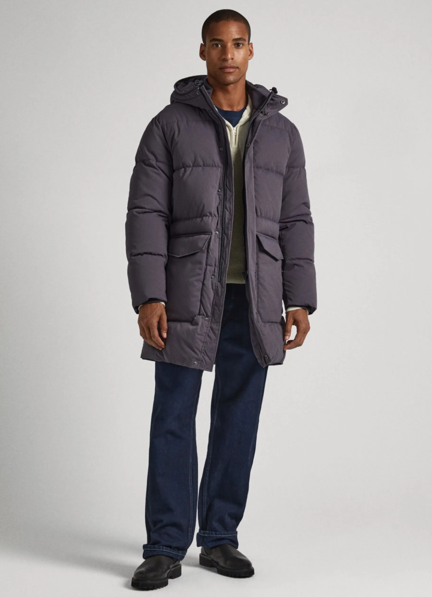 Men Pepe Jeans Padded Parka With Hood