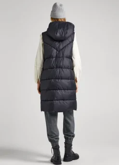 Women Pepe Jeans Padded Vest W/ Hood